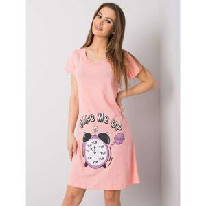 Salmon nightdress with a print