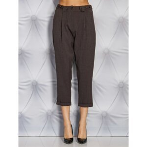 Coffee wide trousers with a delicate stripes