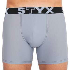 Men&#39;s boxers Styx long sports rubber light gray (U1067)