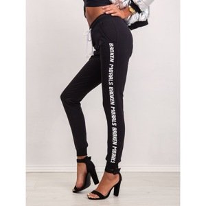 Black sweatpants with inscriptions