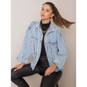 Blue striped denim jacket