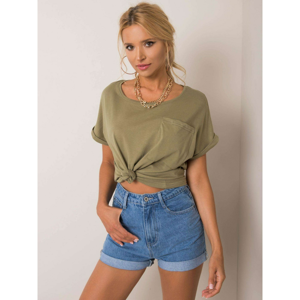 YOU DON´T KNOW ME Khaki t-shirt with a pocket