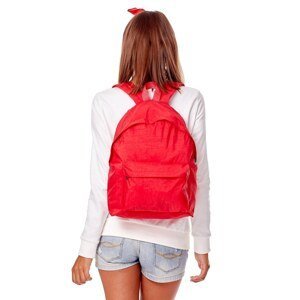 Red backpack with a pocket