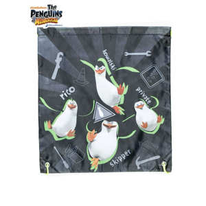 Backpack type sack with the Penguins of Madagascar motif