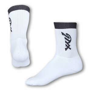 Styx classic white socks with black inscription (H221)