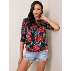 Black and red floral sweatshirt for women