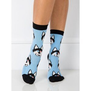 Patterned blue women´s socks