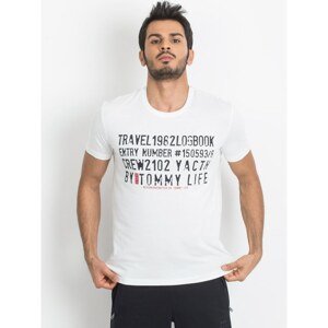 TOMMY LIFE White men's T-shirt with inscriptions