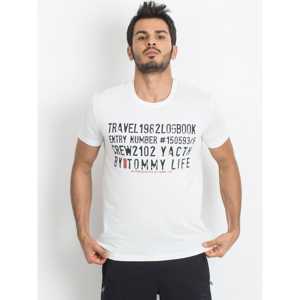 Men´s white TOMMY LIFE t-shirt with inscriptions