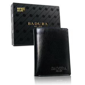 BADURA Black men´s leather wallet