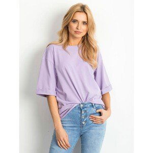 Plain cotton light purple blouse