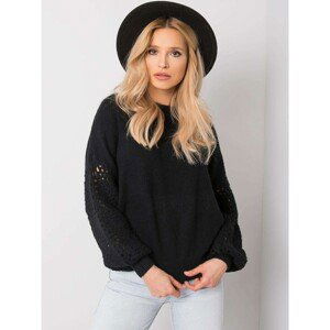 Black sweater with decorative sleeves