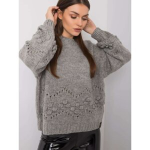 RUE PARIS Gray oversized women´s sweater