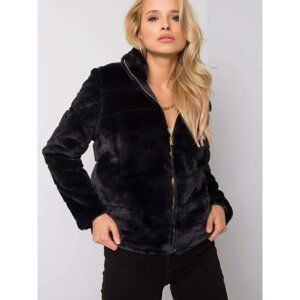 SUBLEVEL Black fur jacket without a hood