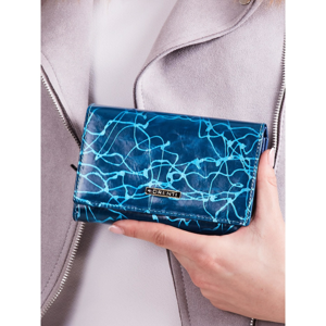 Patterned women´s blue wallet