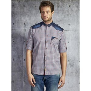 Multicolored men´s shirt with PLUS SIZE check pattern