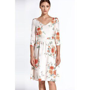 Colett Woman's Dress Cs27 Flowers Ecru