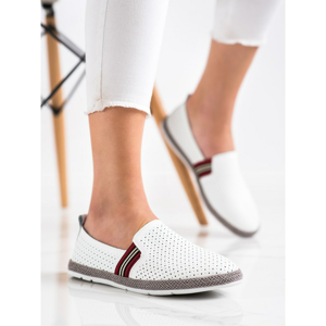 FILIPPO WHITE LEATHER SLIPONS