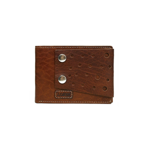 Men´s brown leather wallet with a decorative clasp