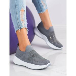 RENDA GREY SNEAKERS WITH CRYSTALS