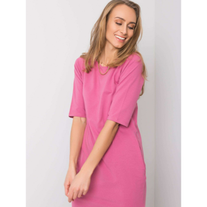 YOU DON´T KNOW ME Dark pink cotton dress