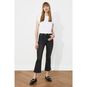 Trendyol Black High Waist Crop Flare Jeans