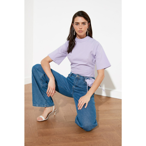 Trendyol Lila Upright Collar Blouse