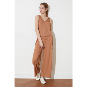 Trendyol Camel FitLi Culotte Knitted Pants