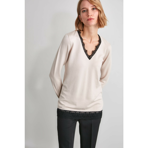 Trendyol Ekru Lace Detailed Knitwear Sweater