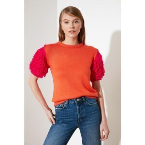 Trendyol Orange Tasseled Knitwear Sweater