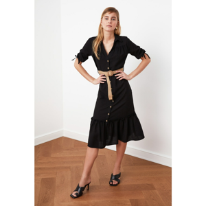 Trendyol Black BeltEd Shirt Dress