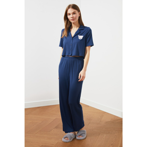Trendyol Pajama Set - Blue - Plain
