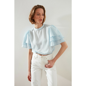 Trendyol Light Blue Binding Detailed Blouse