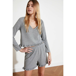Trendyol Gray Kaskorse Knitted Pyjama Set