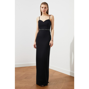 Trendyol Black Accessory Detailed Evening Dress & Graduation Dress