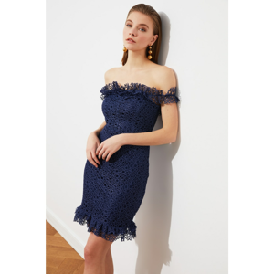 Trendyol Navy Neck Detailed Dress