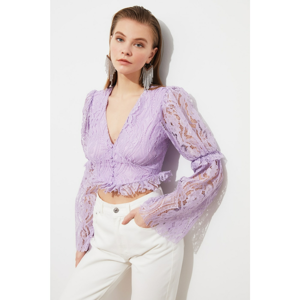 Trendyol Lila Collar Detailed Blouse