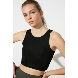 Trendyol Black Supported Tulle Detailed Sports Bra
