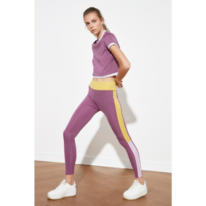 Trendyol Purple Color Block Sports Tights