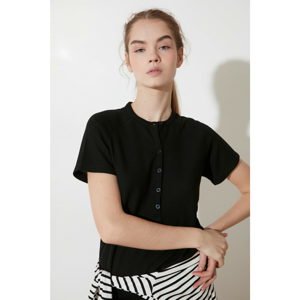 Trendyol Black Button Knitted Blouse