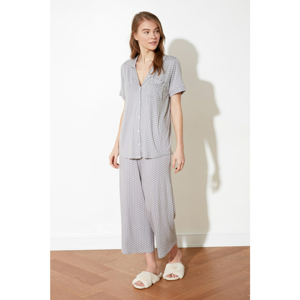 Trendyol Grey Pointy Knitted Pyjama Set