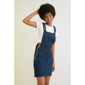 Trendyol Navy Blue Strap Denim Dress