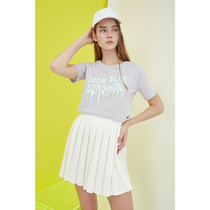 Trendyol Lila Printed Semifitted Knitted T-Shirt
