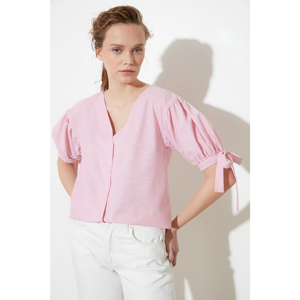 Trendyol Pink V-Neck Shirt