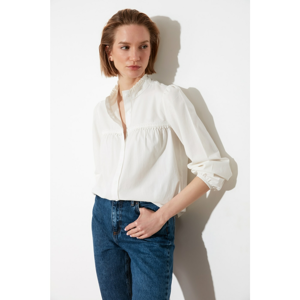 Trendyol White Upright Collar Shirt