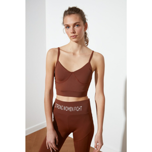 Trendyol Brown Supported Printed Sports Bra