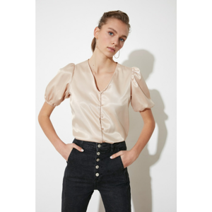 Trendyol Beige Shoulder Assynge shirt