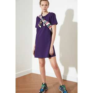 Trendyol Dark Purple Vatka Knitted Dress