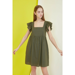 Trendyol Green Square Collar Dress