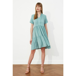 Trendyol Mint Wide Cut Scarf Collar Dress